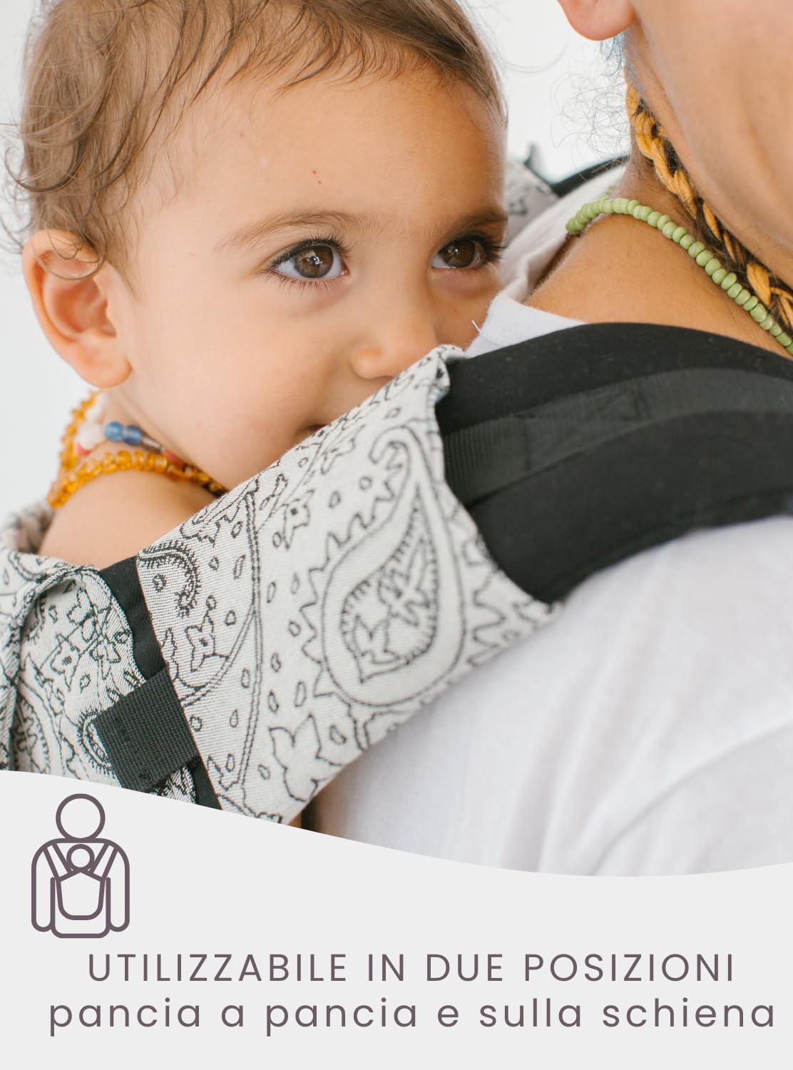 NEKO SWITCH Toddler - Marsupio Portabebè Regolabile Ergonomico Preschooler Zaino Porta Bimbo e Bebè (Efes Paisley Hazel Light)