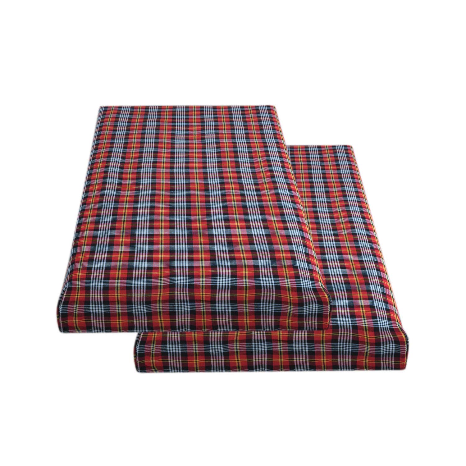 THH™ Cotton Mattress Cover for Double Bed with Zipper/Chain Closur Set of 2 Pcs (Multicolour) (72x36x6)