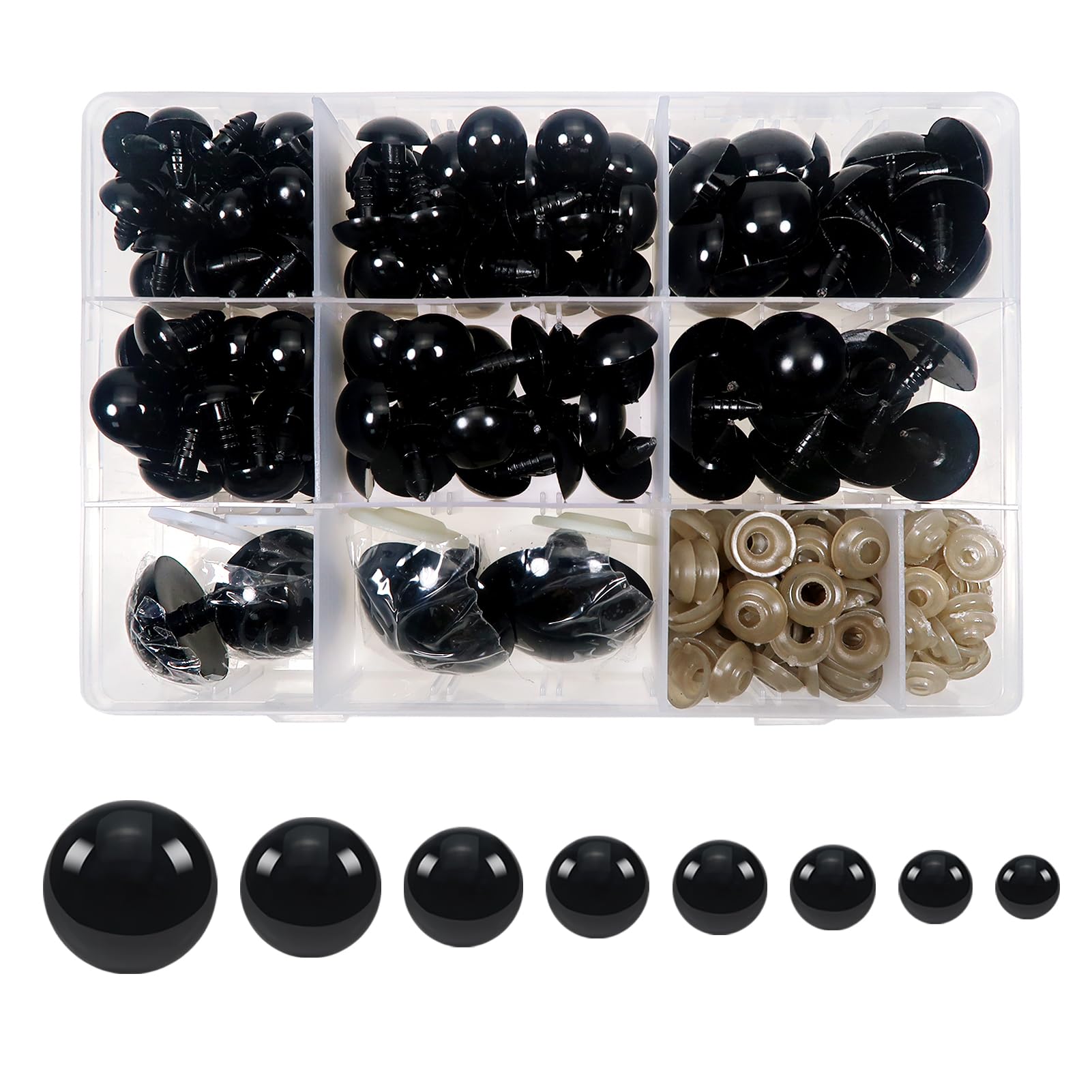 Jizxol Lot de 150 yeux de sécurité pour animaux au crochet, nez de