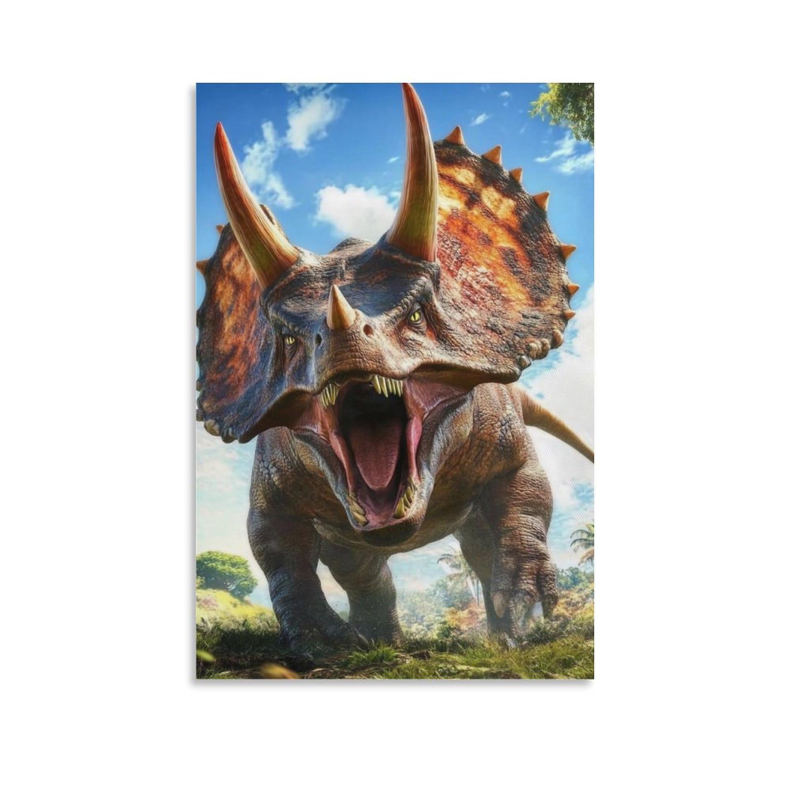 Amazon.com: Dinosaur Triceratops Cool Poster Canvas Wall Art