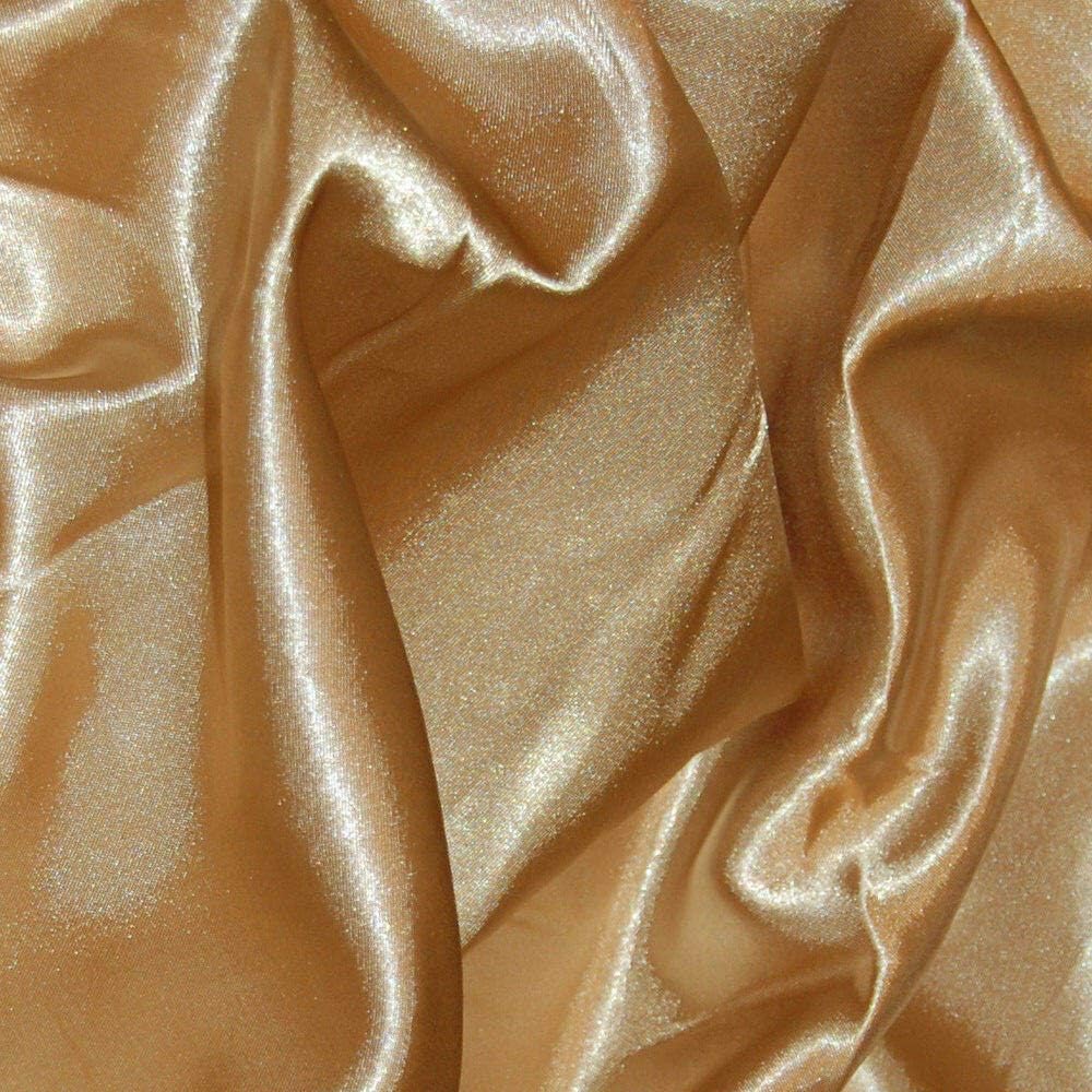 Bini Fabrics Antique Gold Silky Satin Dress Fabric Plain Satin Material 44/45" Width, Slik & Shiny Fabrics (5 Meter)