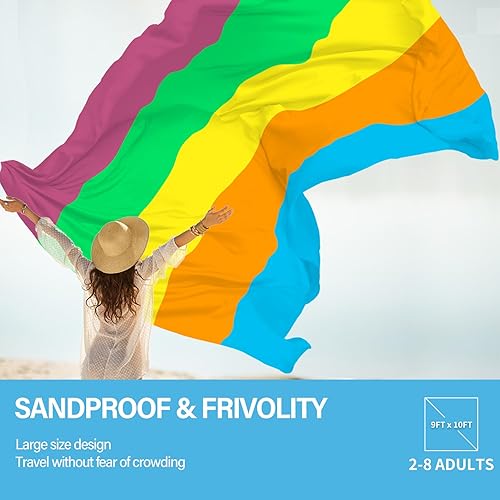 Miniatura 174 de Beach Blanket Oversized Extra Large 78" X 81",Waterproof Sandproof Beach Blanket 1-7 Adults Lightweight Durable for Travel Camping Hiking Picnic