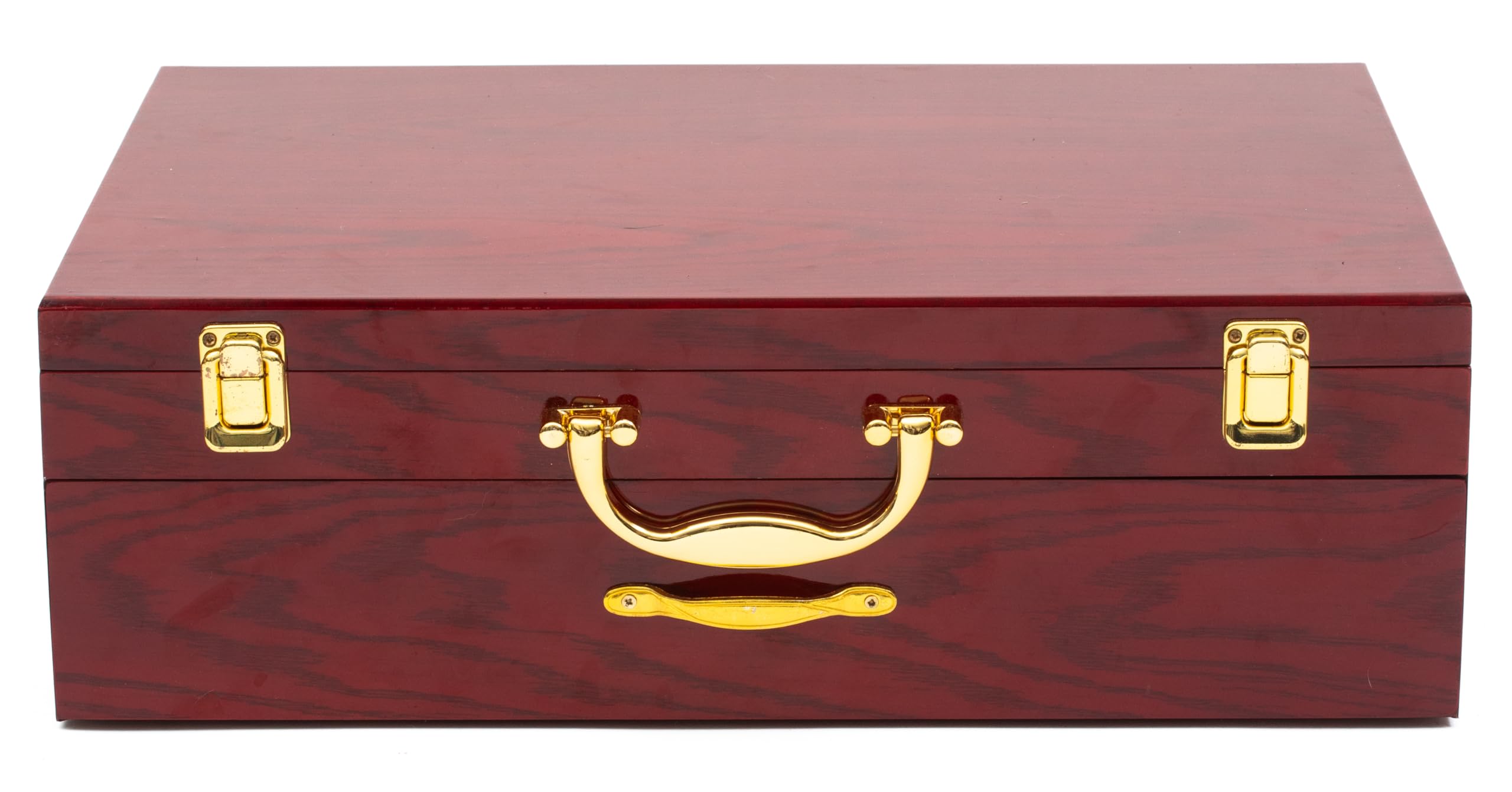 Empty Wooden Box with Drawer and Trays for up to 75 Pieces of Flatware or Storage