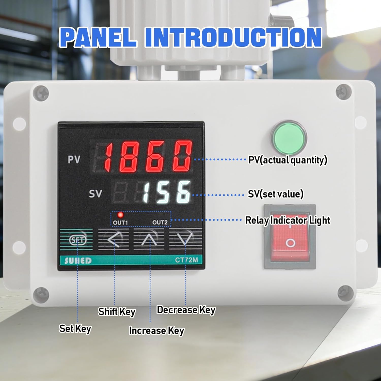 Digital Pressure Gauge with Audible Alarm 0-232PSI M20x1.5 Thread 1/4" Adapter Dual Display for Air Water Oil Systems