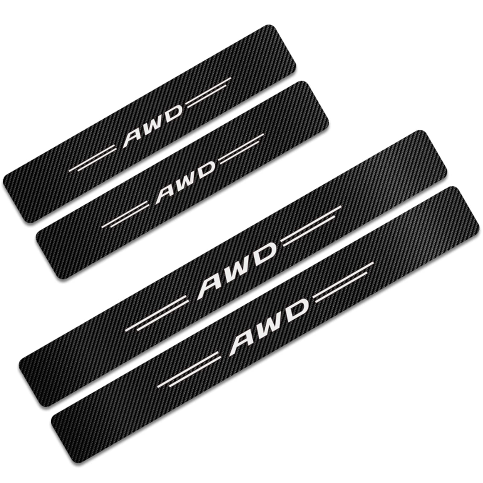 JYMLOV 4pcs Car Outer Door Sill Protector for Vo-lvo S60 XC90 XC60 XC40 C30 Tuning Accessories, Self-Adhesive Carbon Fiber Auto Kick Plates Scuff Guard Threshold Cover Pedal Sticker Trim, AWD
