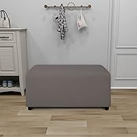 Vista 138 de PureFit Funda otomana rectangular de ajuste suave superelástica, para taburete de pies y muebles de almacenamiento plegables para sala de estar