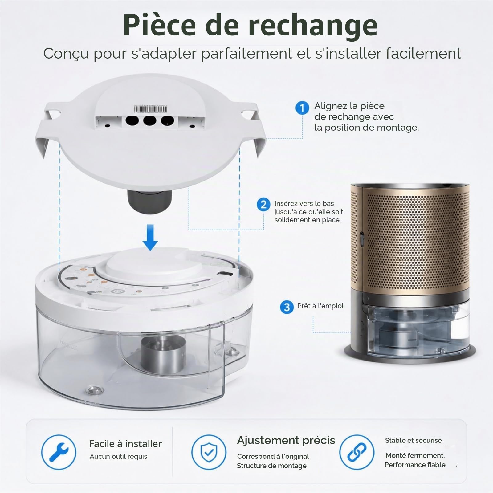 Compatible avec Dyson PH01/PH02/PH03/PH04 Humidificateur Pompe à Eau Colonne Pièce de Rechange, Ajustement Précis, Débit d'eau Stable