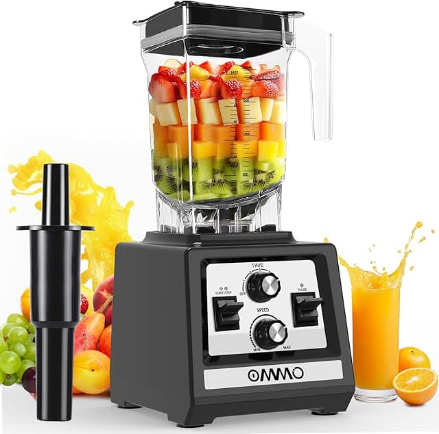 OMMO Blender for Smoothies: 1800W Peak Blenders for Kitchen, 68oz BPA-Fr...