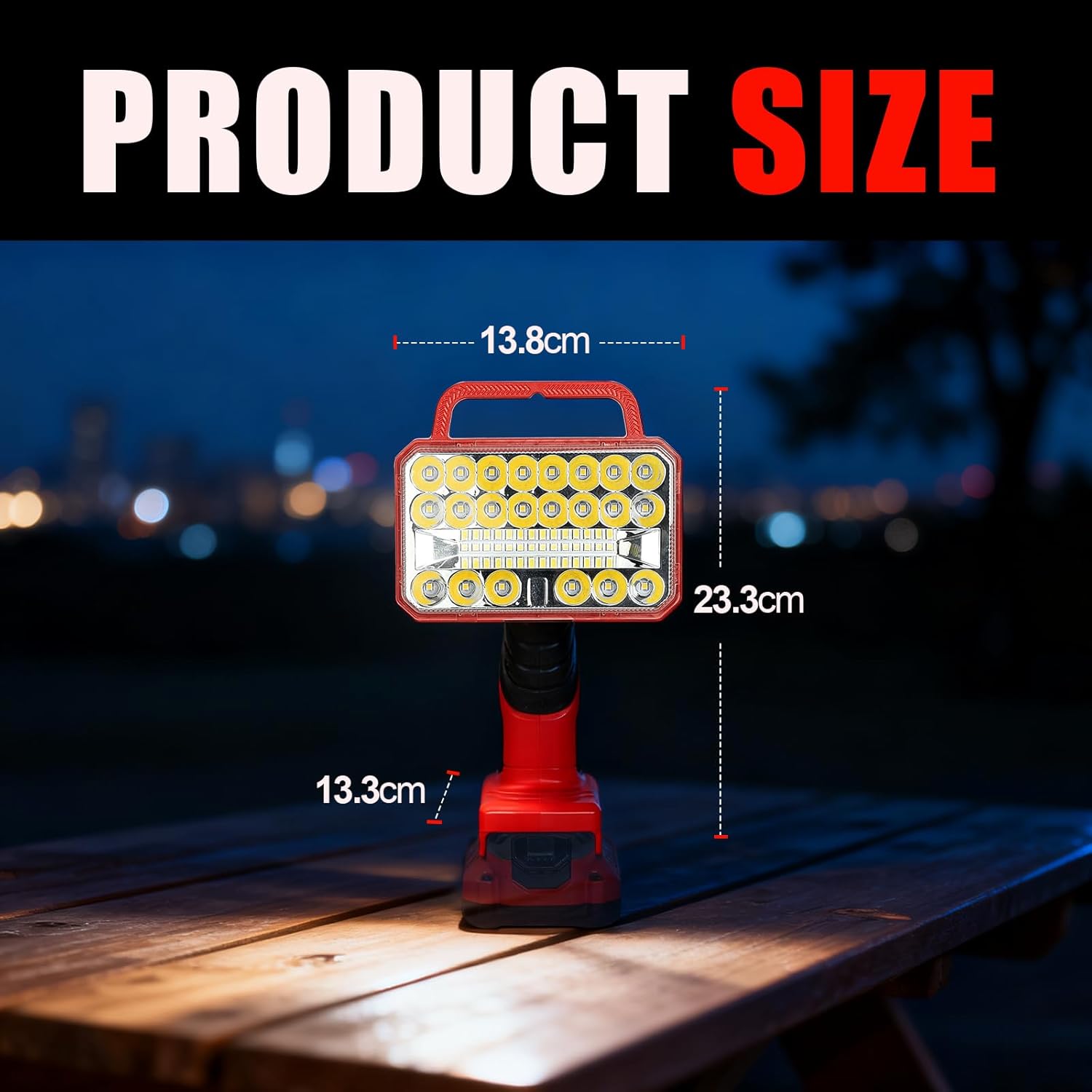 Cordless LED Work Light for Craftsman 20V Battery, 2000LM Portable Handheld Flashlights Tool with USB Port and 3 Brightness Modes for Camping, Fishing, Job Site, Indoor & Outdoor Use