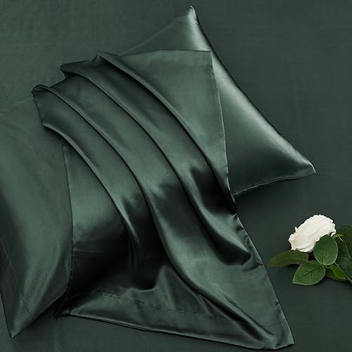 Miniatura 5 de Vonty Sábanas de satén juego de sábanas tamaño California King de bolsillo extra profundo, satén refrescante y sedoso, bolsillo profundo de 18 a 24