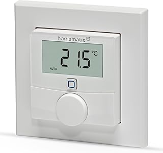 Homematic IP Wandthermostat mit Luftfeuchtigkeitssensor, Smart Home, digitales Thermostat Heizkörper/Fußbodenheizung mit/ohne App, Alexa, Google Home, Temperaturmessung, Energie sparen, 143159A0