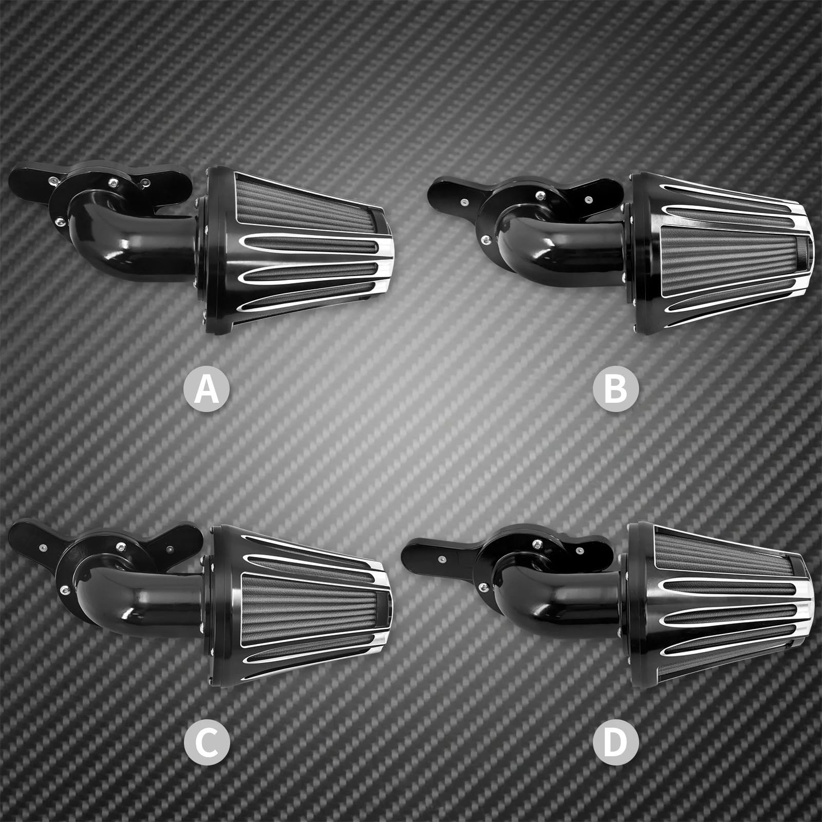 Filtr powietrza CNC do motocykla pasujący do Harley Sportster XL 1200 883 48 72 Dyna Touring Softail Fat Boy CVO Electra Road Montaż uniwersalny Filtr stożkowy z pochyleniem‌(Air Cleaner A)