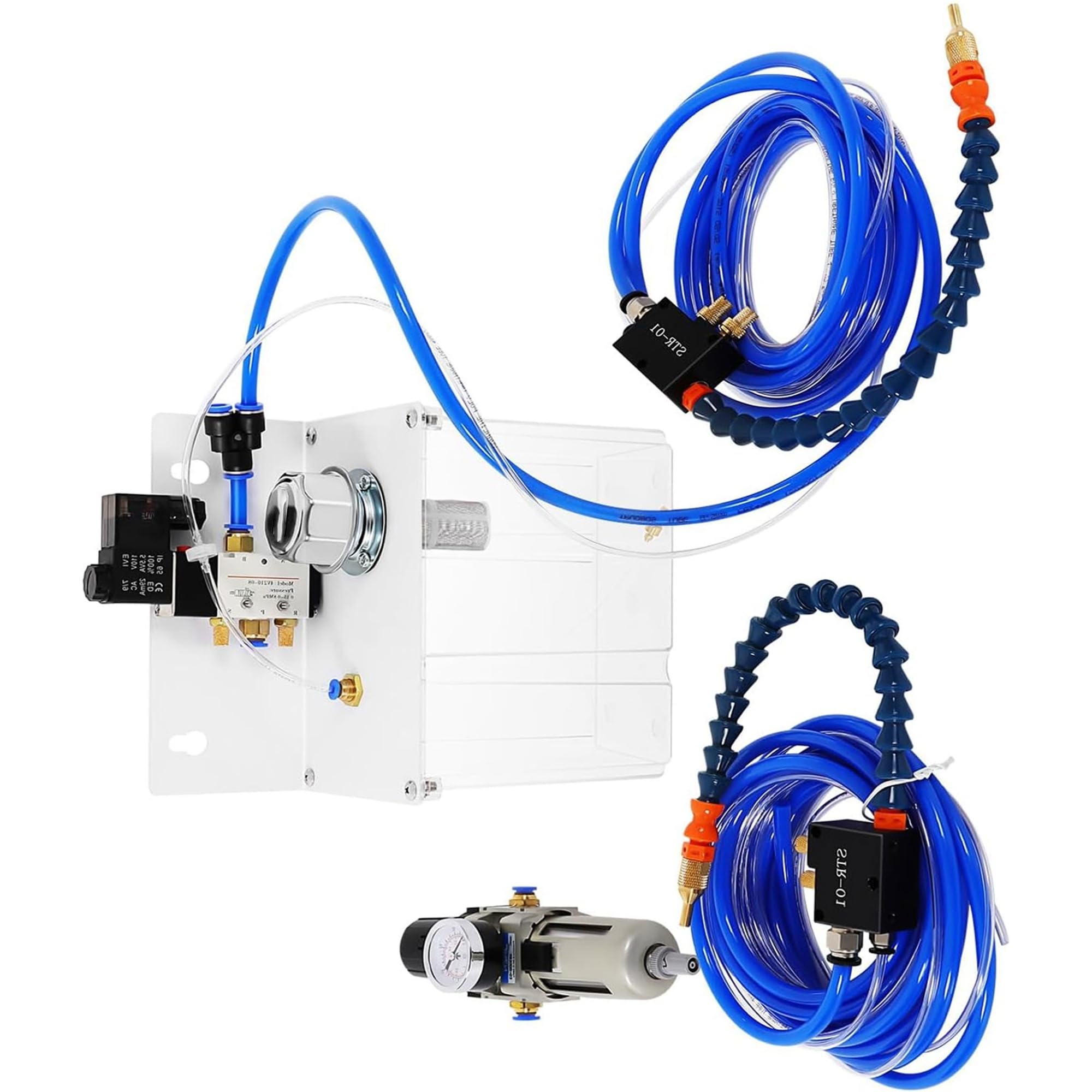 Kit de pulverización lubricante regulable 220V para herramientas | Boquilla de refrigeración por agua para metales, eliminación polvo/aceite - Grabado, taladrado, fresado, torneado CNC