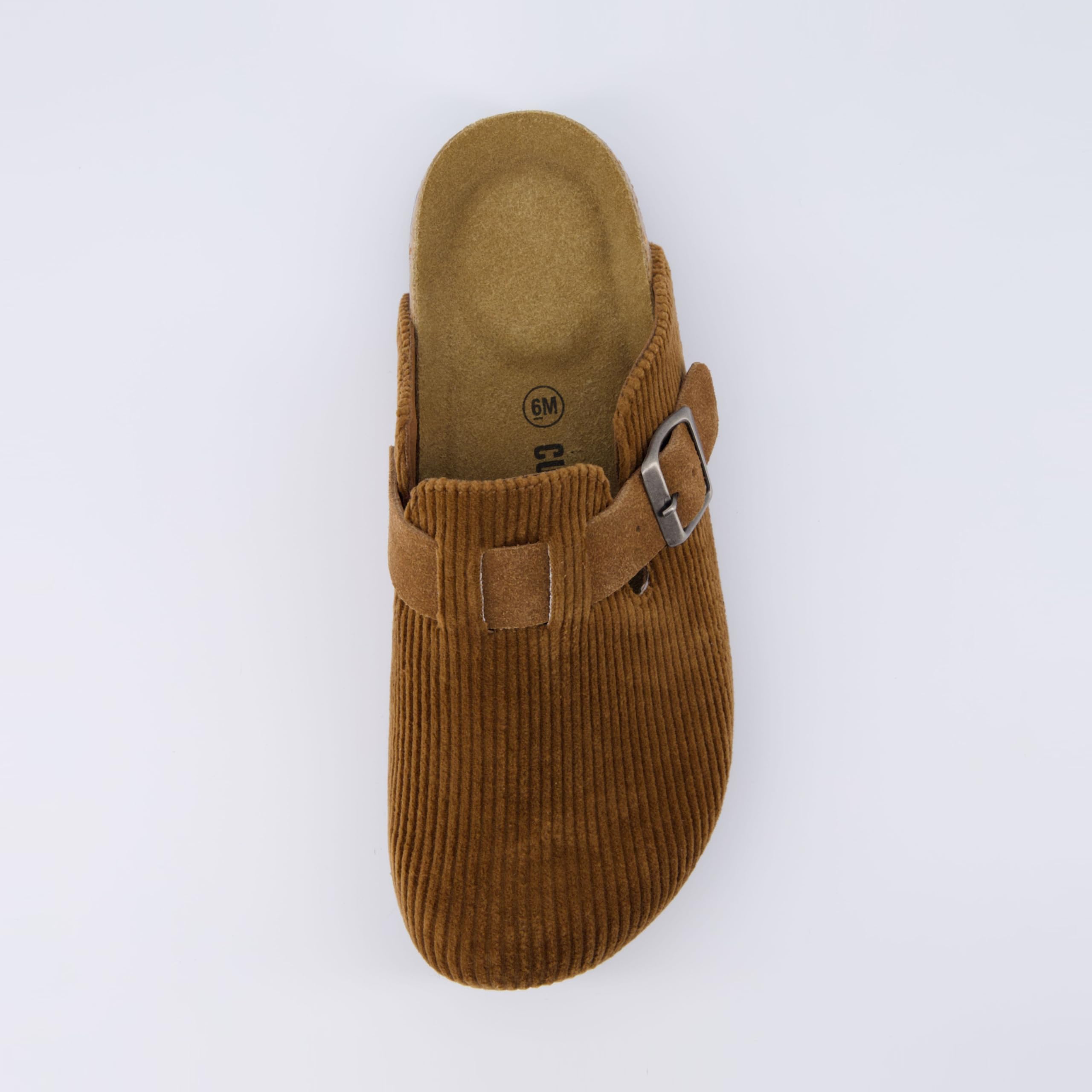Sweechee Women's Faux Fur Lined Cork Clog Slippers - Shearling Winter Slippers With Adjustable Buckle, Beige Size 7