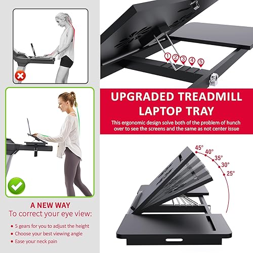 Miniatura 2 de Accesorio de escritorio para cinta de correr, soporte de 36 pulgadas para computadora portátil, estación de trabajo, bandeja ergonómica con