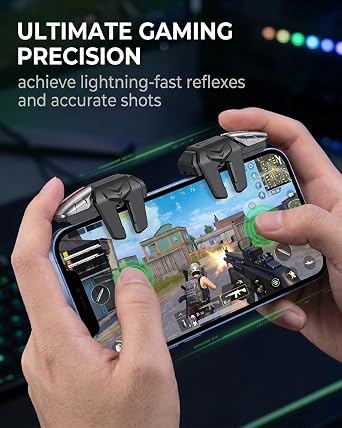 Mobile Controller Mobile Phone 4 Triggers Joystick Gaming Gadgets L1R1 L2R2 Trigger for PUBG COD Compatible with iPhone Smartphone Android iOS