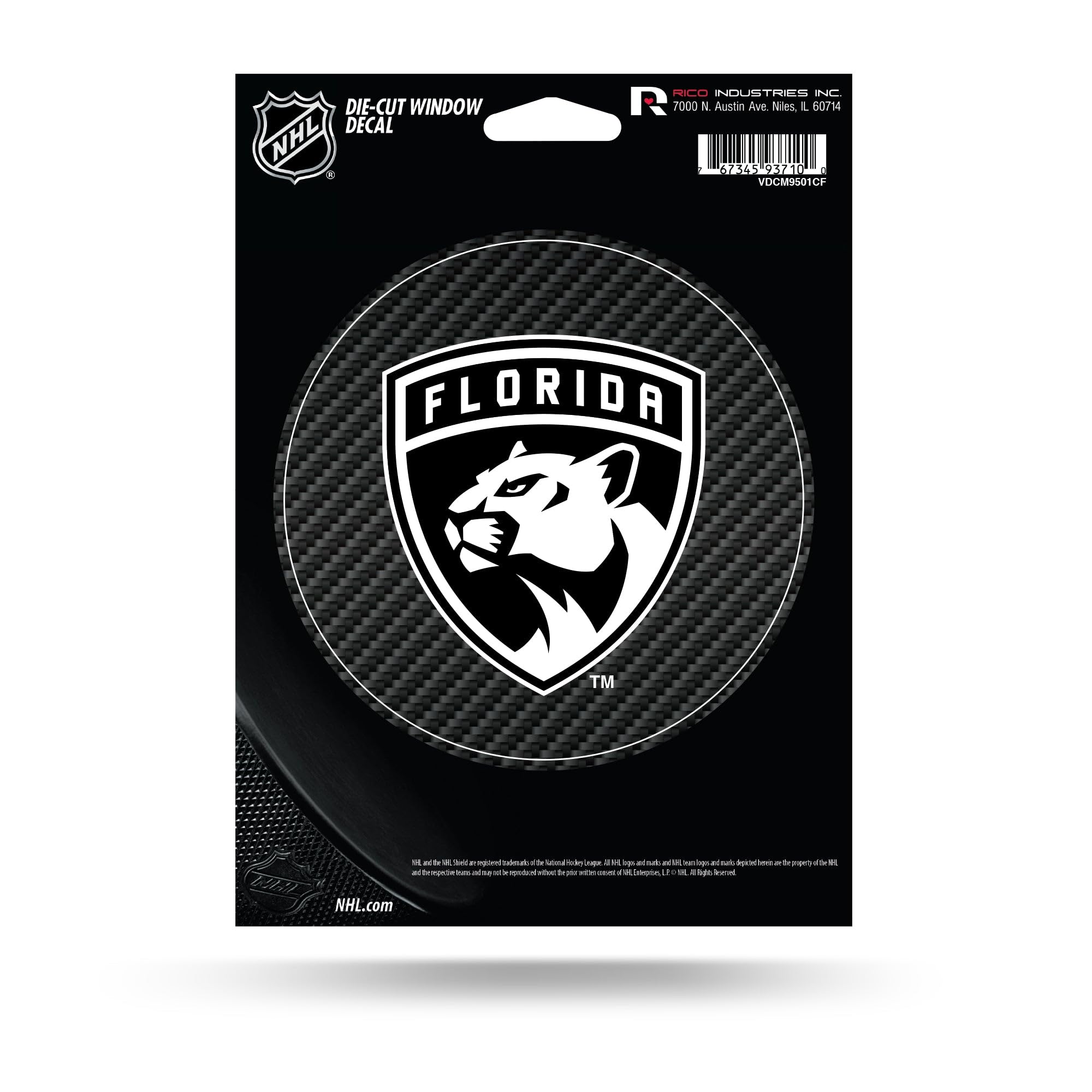 NHL Hockey Carbon Fiber Medium Die Cut Decal