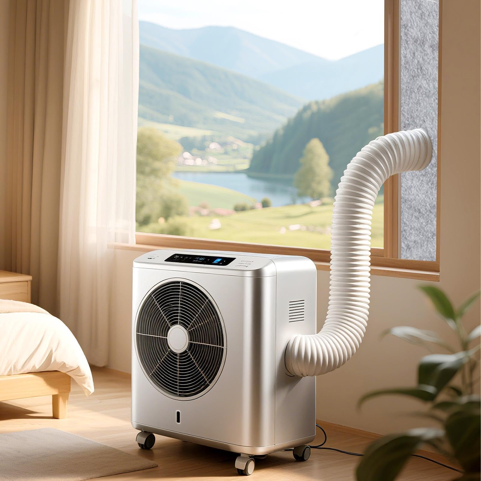 Kit Per Finestra Per Condizionatore D'aria Mobile - Elemento Scorrevole Isolante In Schiuma Resistente Alle Intemperie, Guarnizione Di Scarico A Risparmio Energetico, Albero Di Condizionamento 'ar