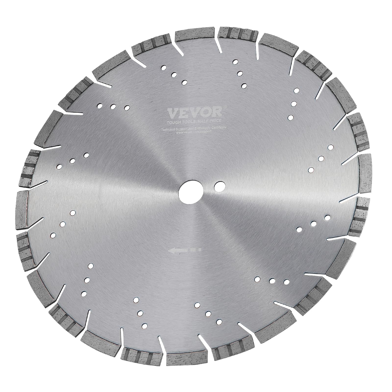 VEVOR Disque à Tronçonner Diamanté 350 mm, Disque Diamant Humide ou Sèche, Lame de Scie à Béton avec Dents Inclinées de 12 mm, Diamètre du Trou Central Universel 25,4 mm, pour Béton, Carrelage, Brique