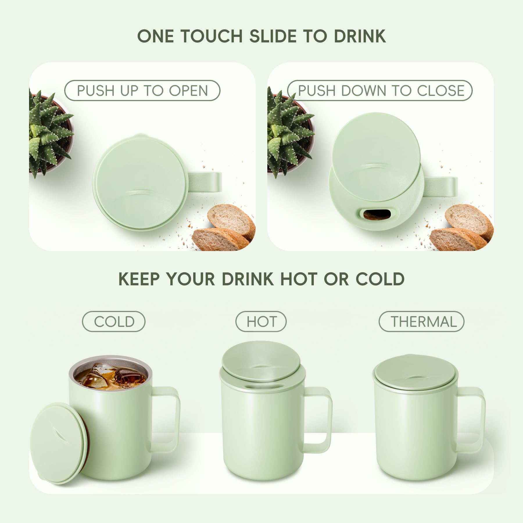 Koffiemok 400 ml, thermobeker, campingbeker, thermobeker, koffiebeker