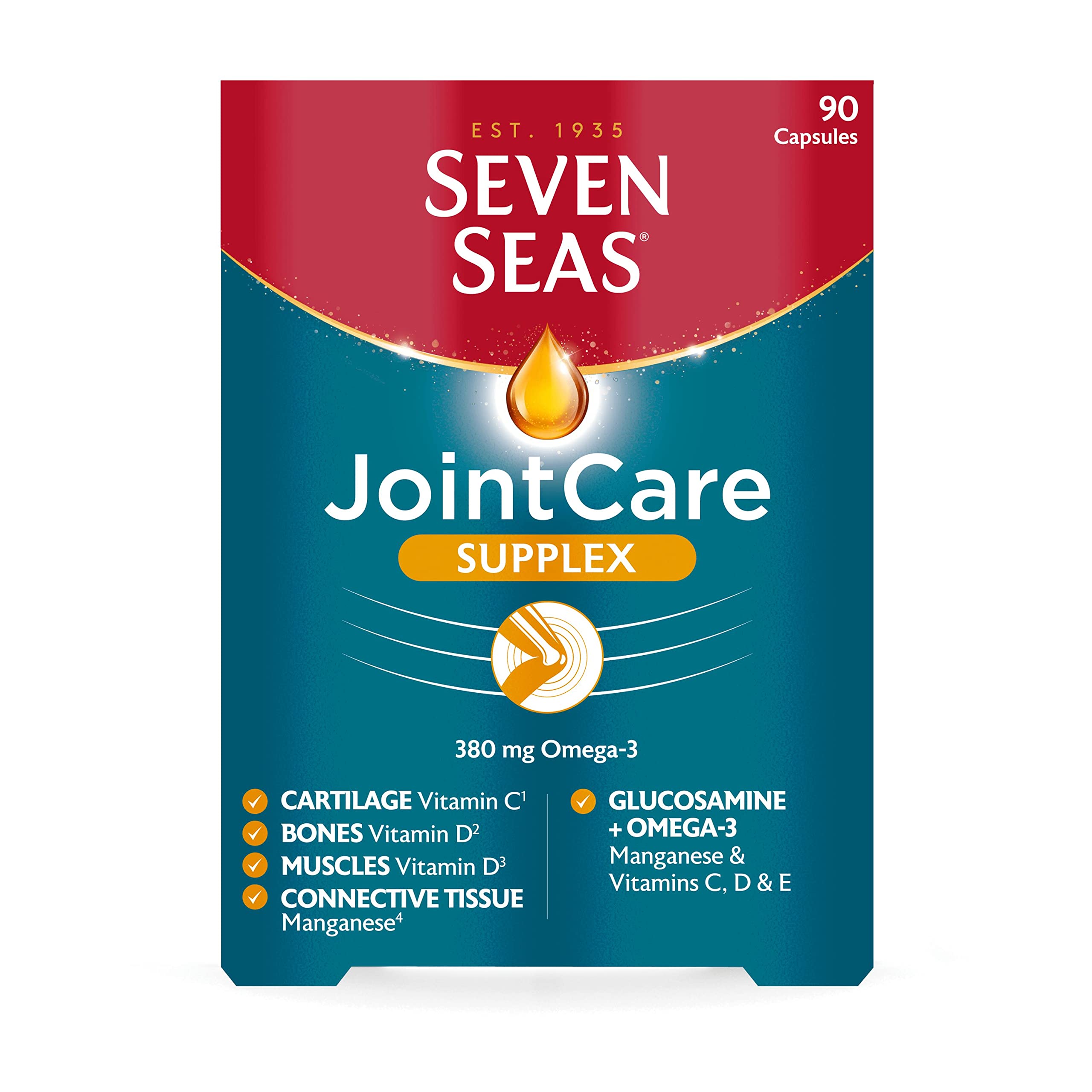 Seven Seas JointCare Supplex with Glucosamine plus Omega-3, 90 Capsules