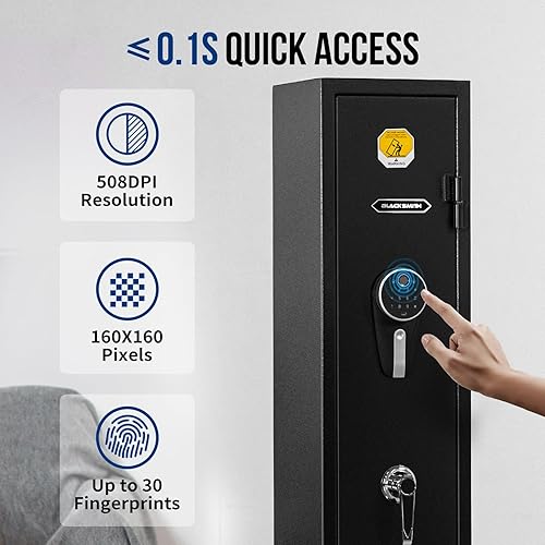 Miniatura 2 de BlackSmith Caja fuerte para 3 rifles y pistolas para el hogar, rifles y pistolas, caja fuerte para pistola de 0.1 s, acceso rápido, reconocimiento