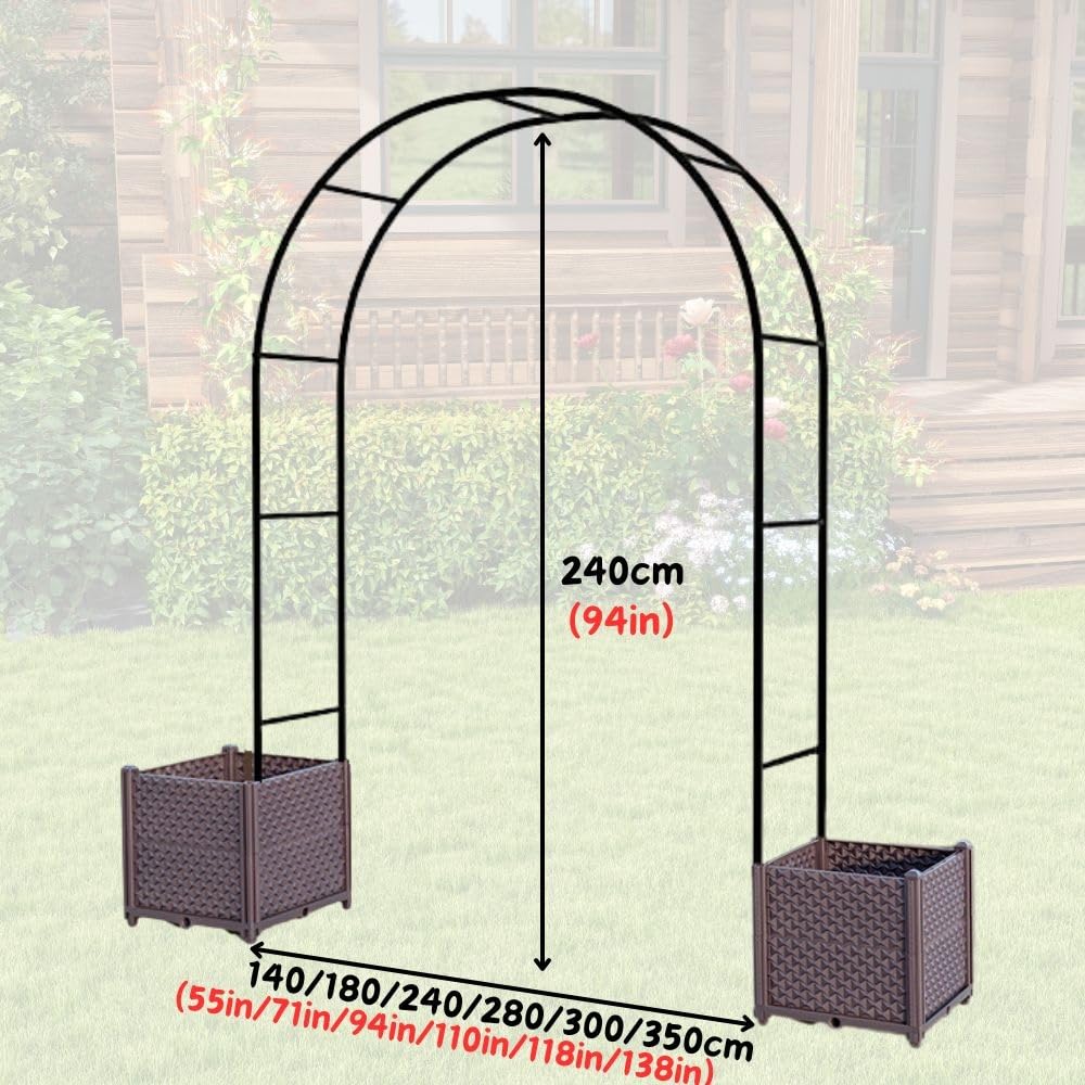 Metalowa pergola, łuk ślubny, stojak na tło, pnącze, roślina do ogrodu kwiatowego, kratka (120x240 cm)