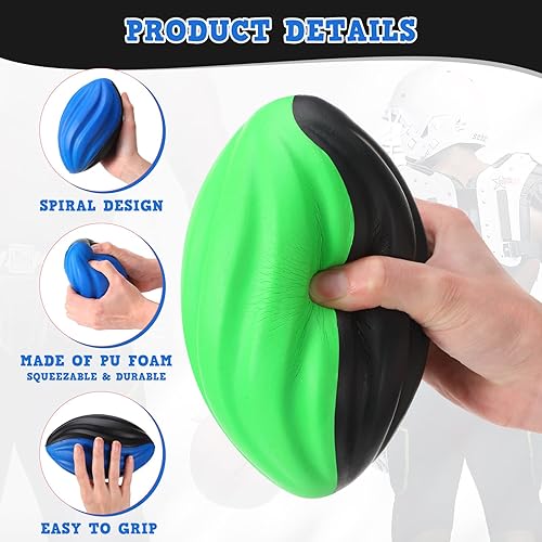 Miniatura 3 de Jerify 12 mini pelotas de fútbol de espuma para niños de 7 pulgadas, pequeños juguetes de fútbol en espiral de fácil agarre, impermeables, suaves,