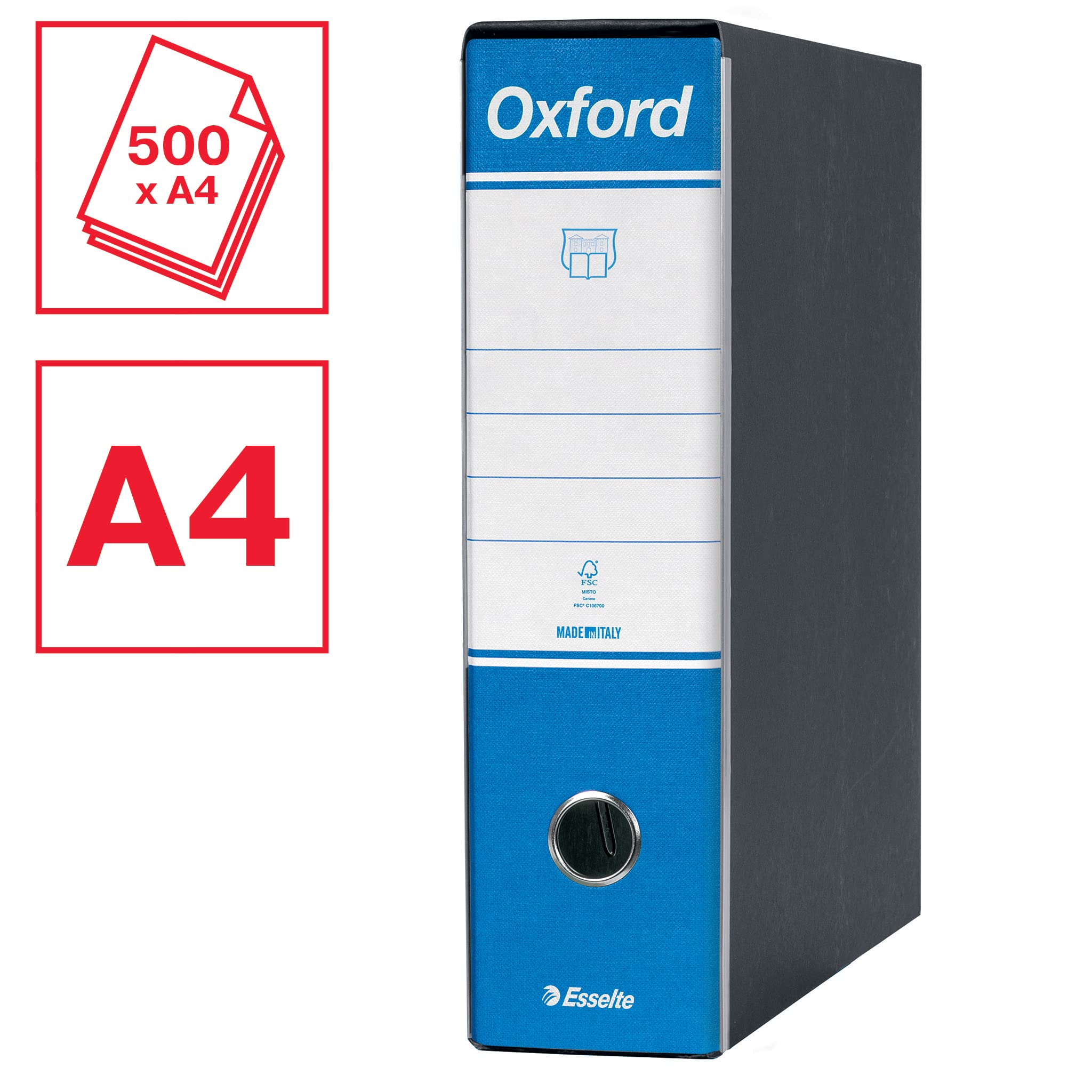 Esselte Business-Ordner mit Hebelmechanik und Aufbewahrungsschachtel Dorso 8 cm hellblau