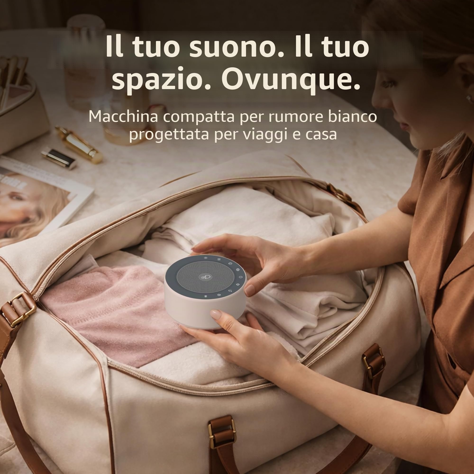Macchina per il rumore bianco con 30 colonne sonore ad alta fedeltà, luci notturne a 7 colori, griglia e pulsanti in tessuto full touch, timer e memoria, plug-in, macchina audio per bambini