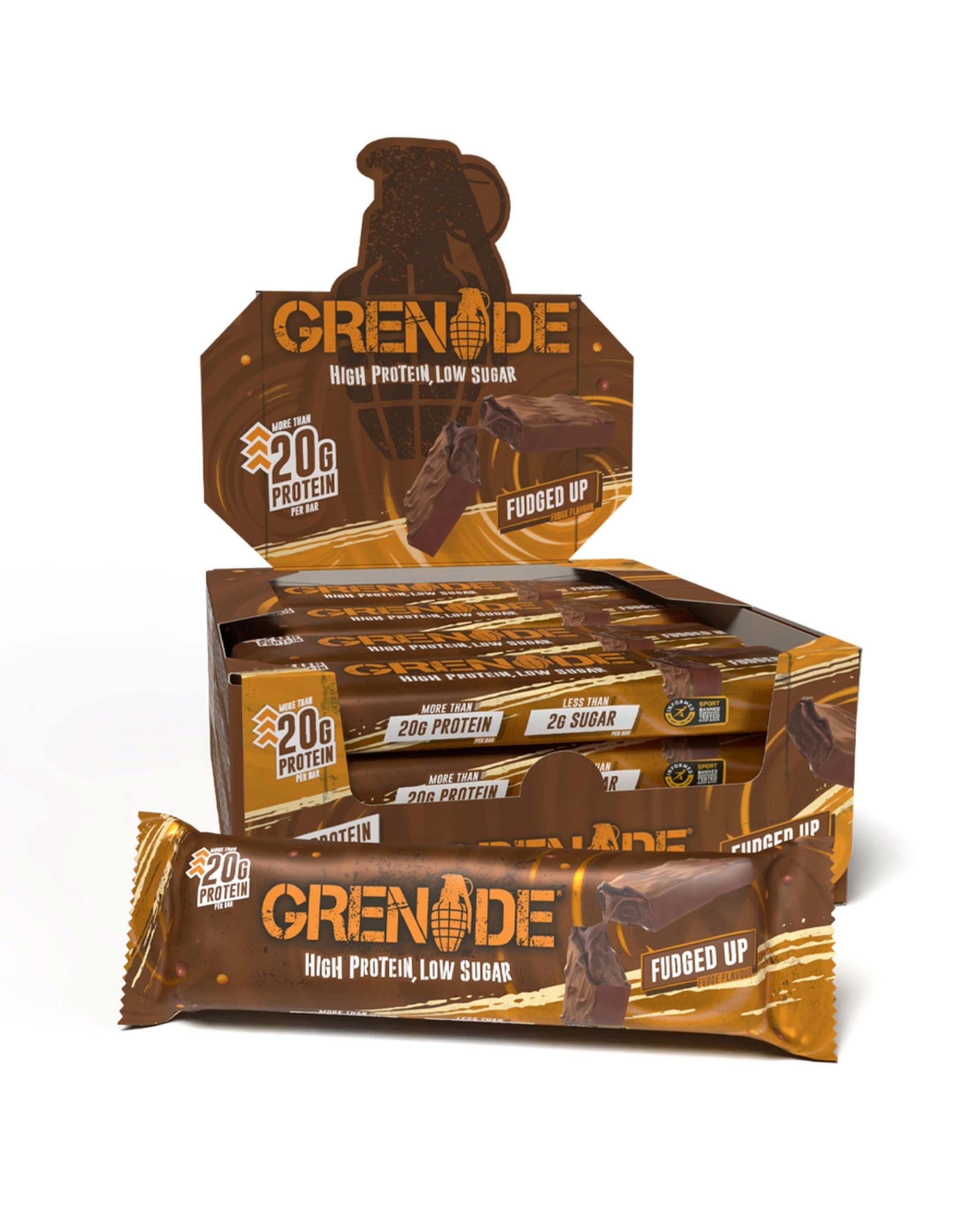 Grenade Protein Bars Fudged Up (12X60Gm)-Display Box