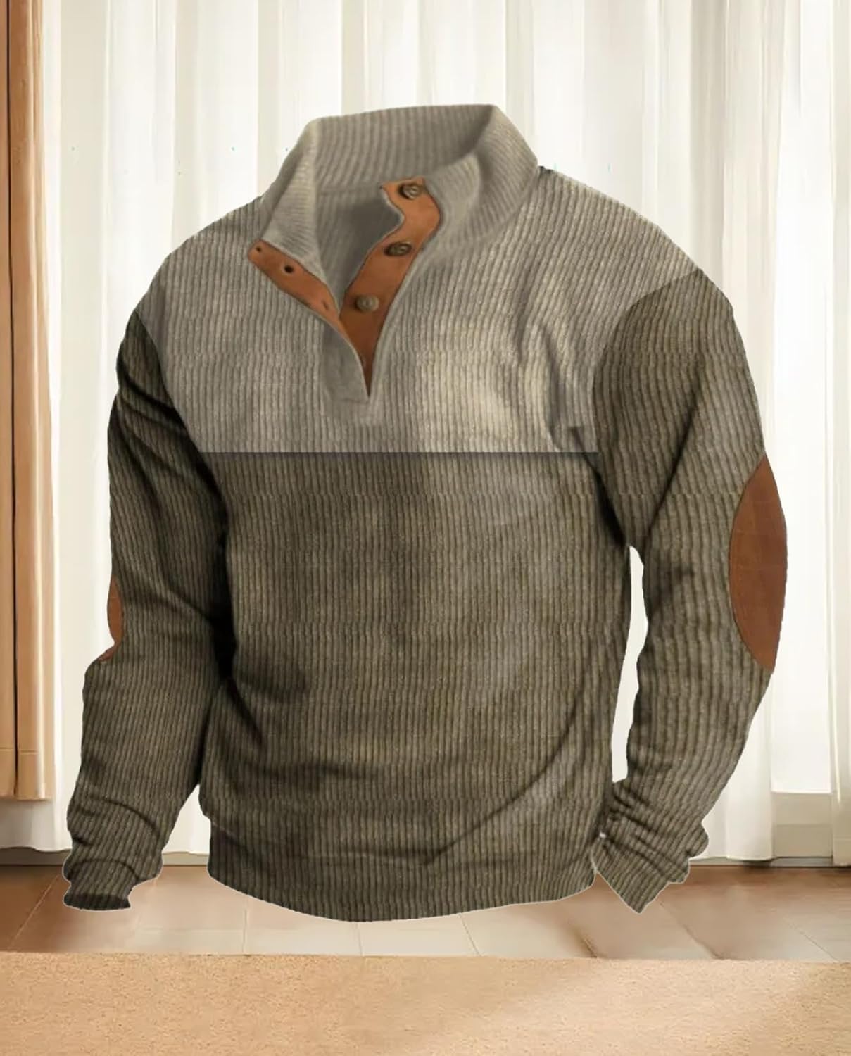 Western Sweatshirts for Men Aztec Retro Pullover Quarter Zip Sweatshirt Mens Stitching Color Fleece Sweatshirt - Image 4