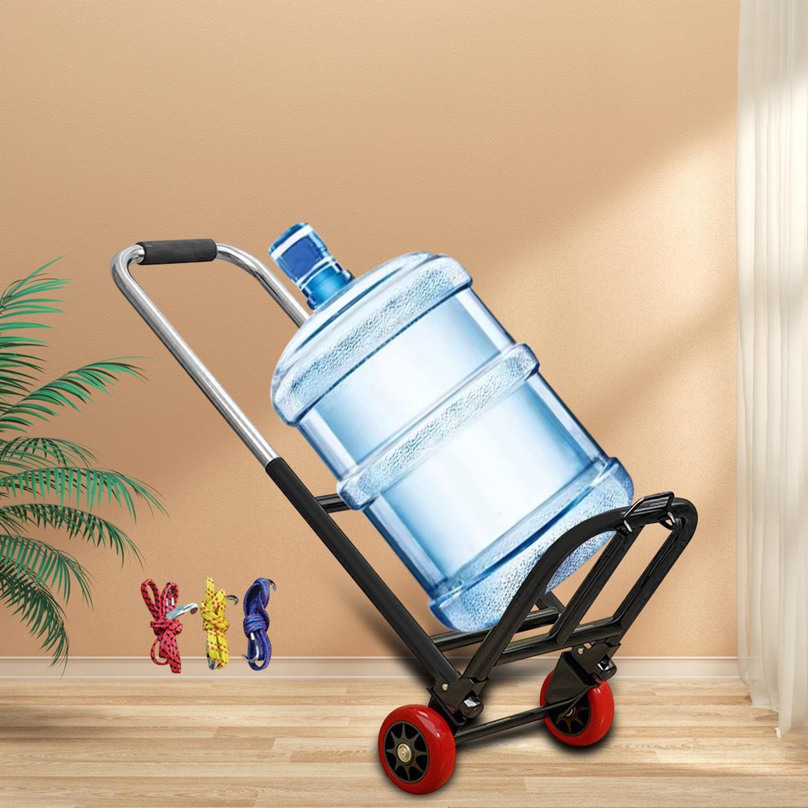 Amagogo Klappbare Sackkarre, Einkaufswagen, mit Teleskopgriff, Gepäckwagen, Allzweck-Gepäckwagen, für Umzug, Transport, Büro, Reisen