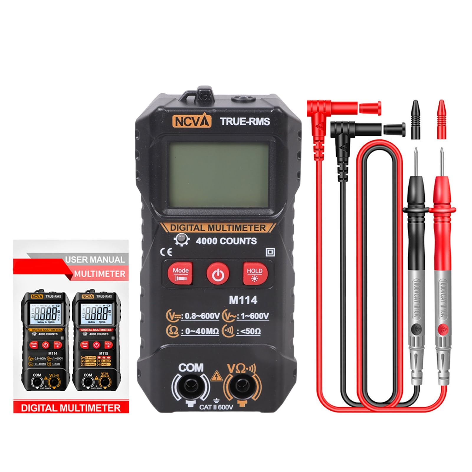 Tsophreniq 4000 Counts Lcd Backlit Screen Digital Multimeter Ncv Resistance Testing Tool Voltages Tester With Data Retention Home Circuit Tester