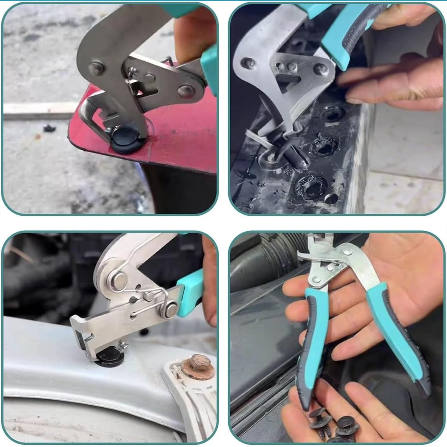 Professional Car Clip Pliers - Automotive Panel Removal Tool for Fasteners, Clips & Rivets | Multi-Function Snap Ring Pliers | Non-Marring Trim Disassembly Kit