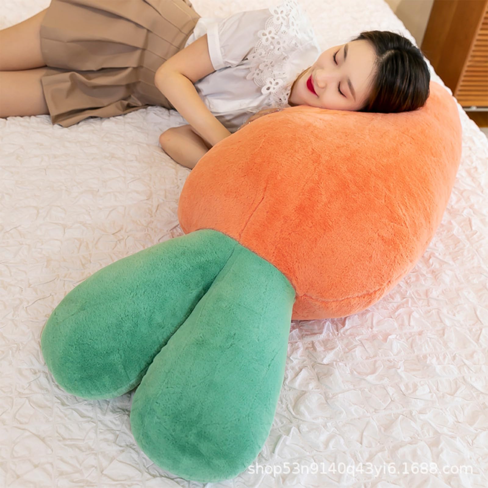 Karotten Plüschfigur, Gefüllte Karotten Plüschtier Kissen, Heimdekoration, Weich und bequem, Zum Kuscheln und Spielen, Geschenk für Mädchen und Jungen (110 cm,Orange)
