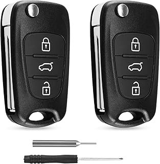 ShnminEU Set of 2 Car Key Shell Keys for Hyundai i10 i20 i30 ix20 ix35 and Kia Ceed Soul Sportage Venga Car Key Shell Accessories 3 Buttons Remote Control with Disassembly Tool