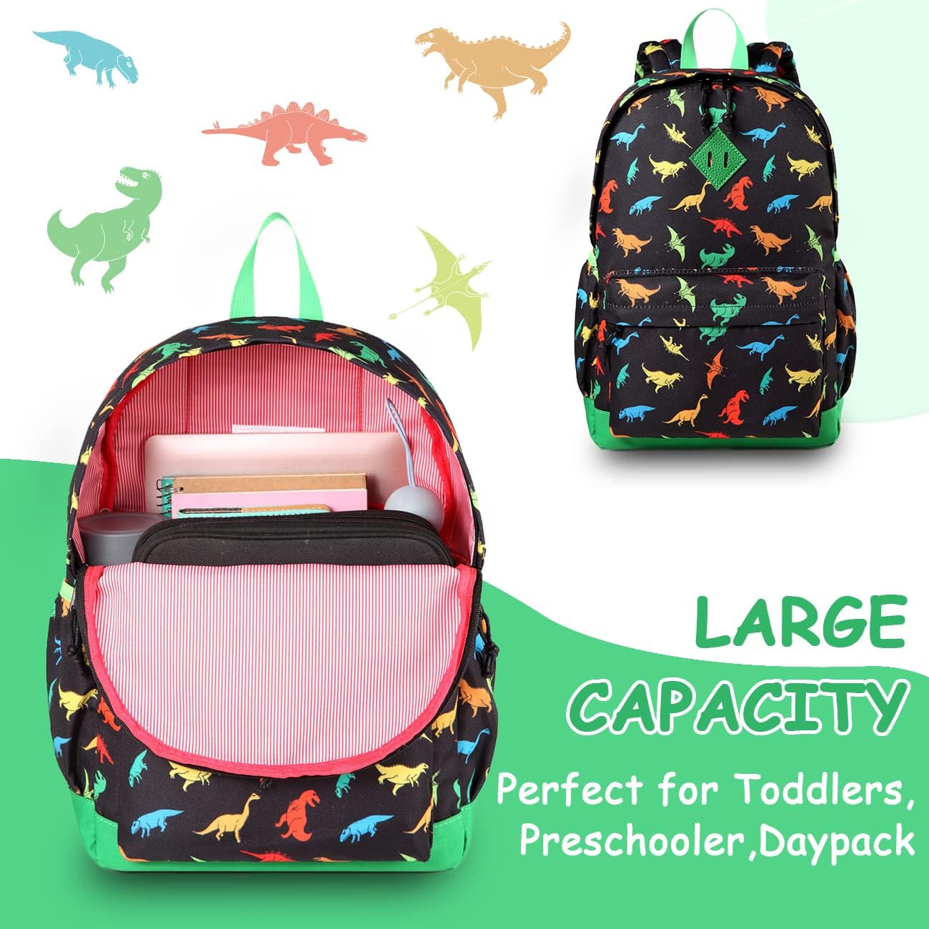 VASCHY Toddler Backpacks Kids, Lightweight Water Resistant Preschool Backpack for Children Boys and Girls w Chest Strap - Image 6