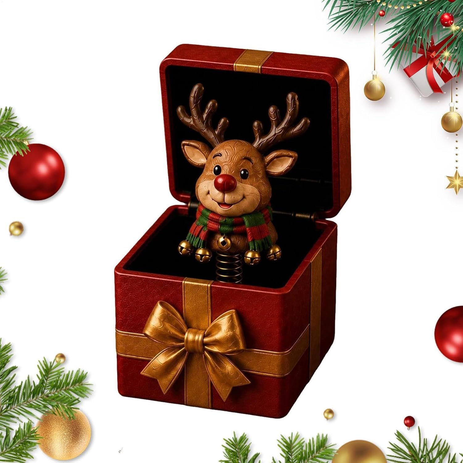 Christmas Poping up Surprising Box, Reusable Santa Reindeer Snowman Gift