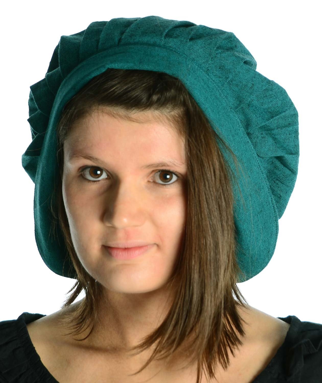 Hemad Women's Green ´S Medieval Bonnet With Band - Robust Cotton