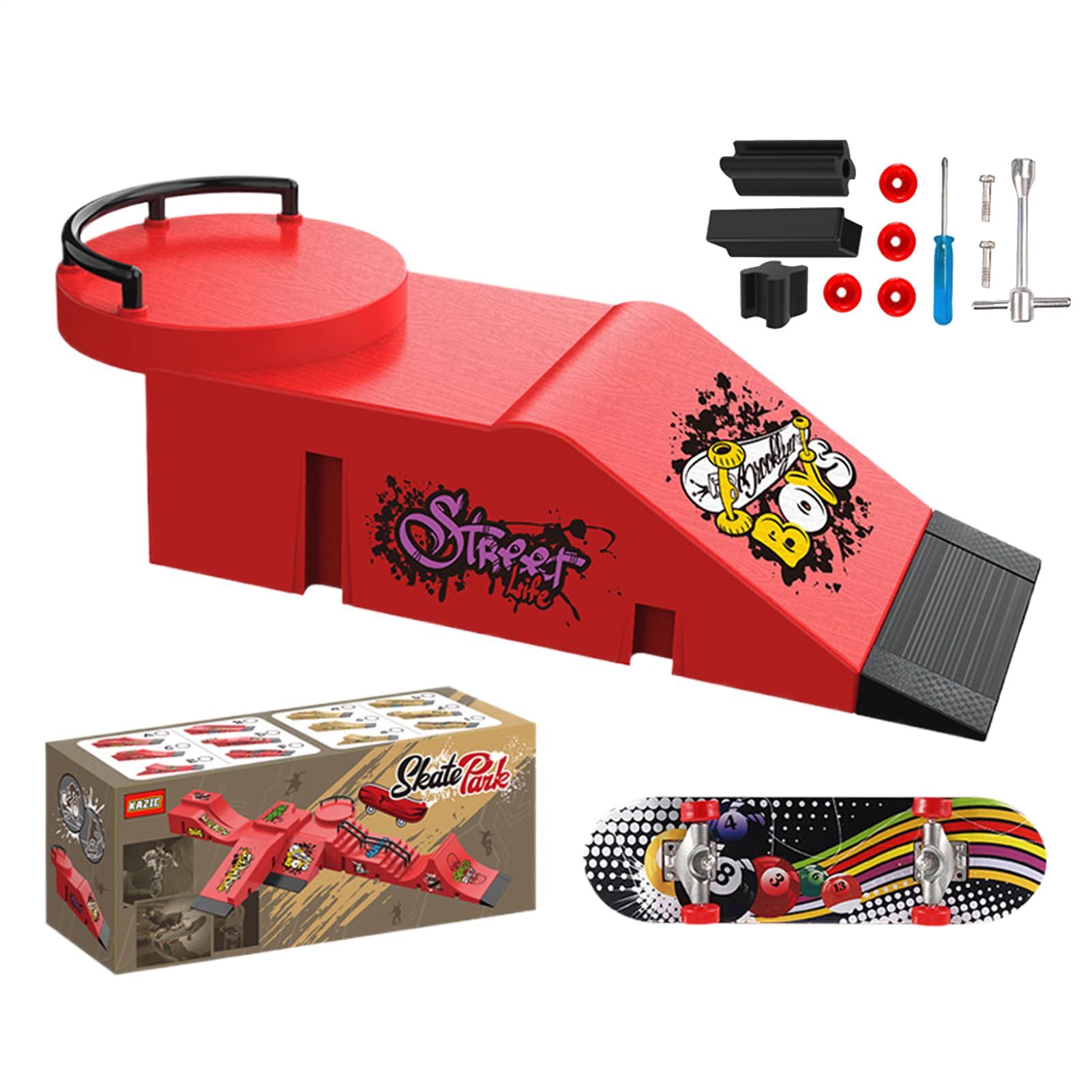 Finger Skateboard | with Fingerboard Small Toys - Finger Board Skate Training Ramp | for Kids Adults Indoor Outdoor Home Travel Classroom Party Competition — view 12