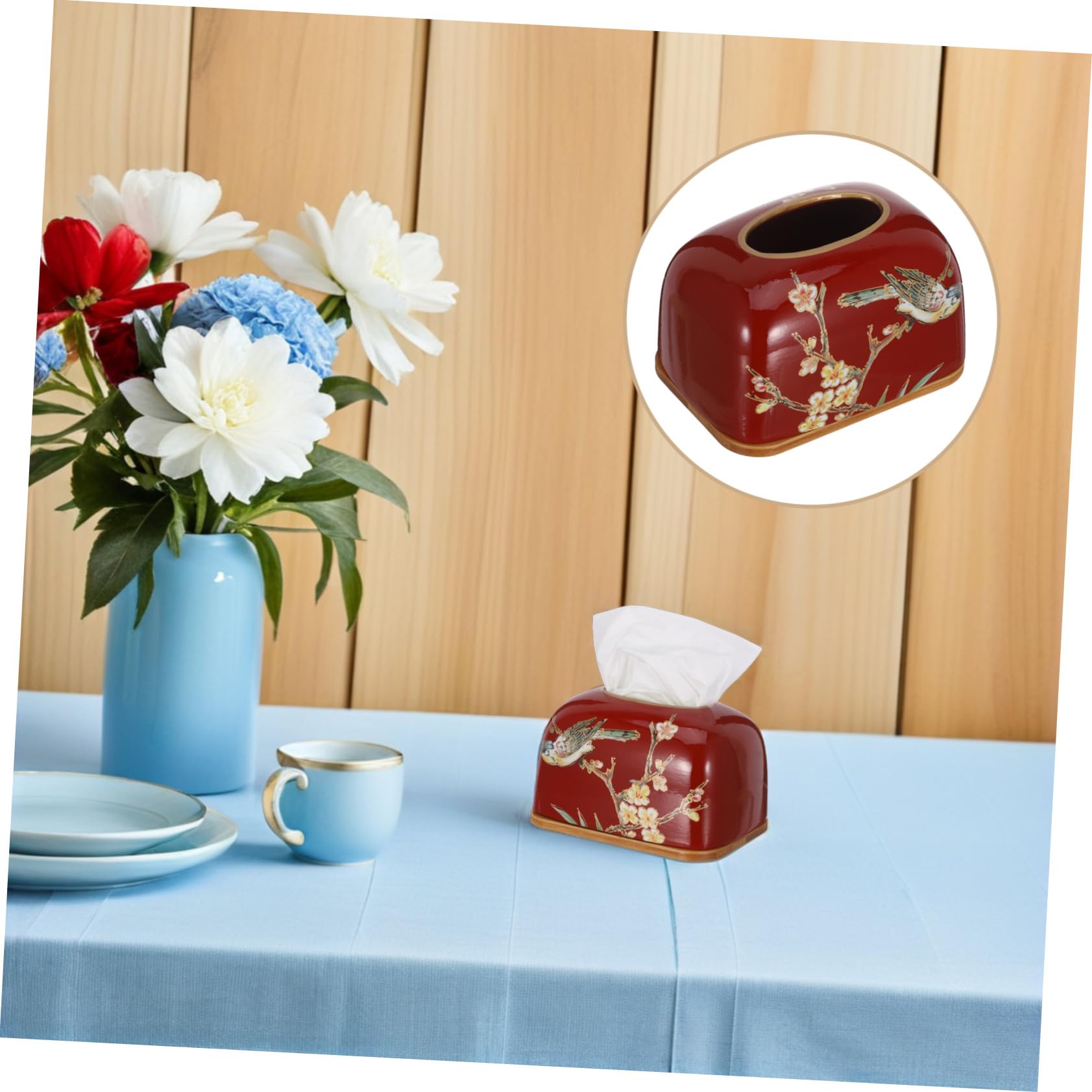 Mipcase Pojemnik Na Chusteczki Higieniczne Ceramiczny Pojemnik Dozownik Chusteczek Higienicznych Ceramiczna Osłona Na Chusteczki Z