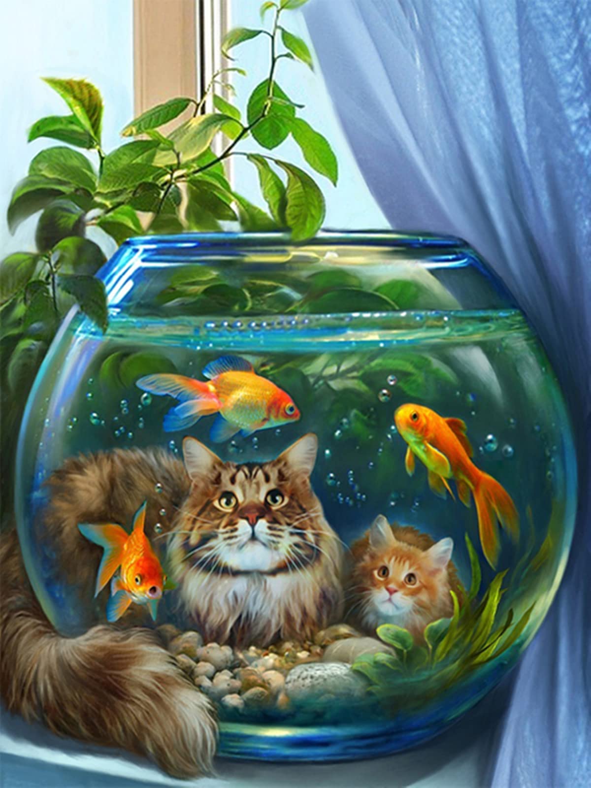 Puzzles 1500 Stück für Erwachsene Goldfisch öLgemäLde Puzzles FüR Erwachsene Puzzles Tiere Puzzles Dekoration Fertige Größe 87×57cm