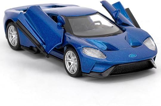 1/36 Toy Car Compatible with Ford Gt Supercar Model, Diecast Pull Back Model Vehicles for Kids Boys Girls Birthday Giftblue