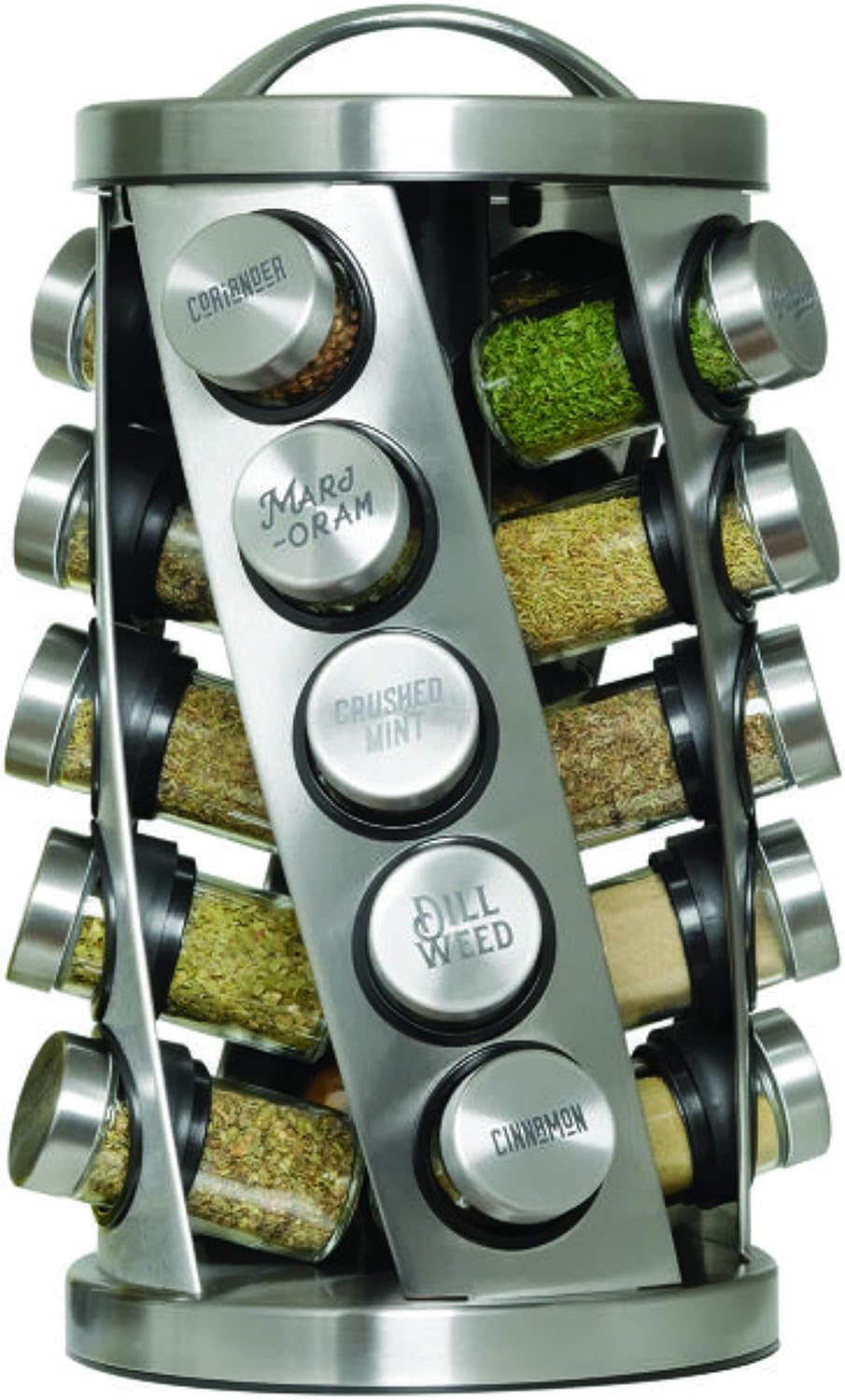 Kamenstein 20 Jar Twist Revolving Countertop Spice Rack Organizer with Spices