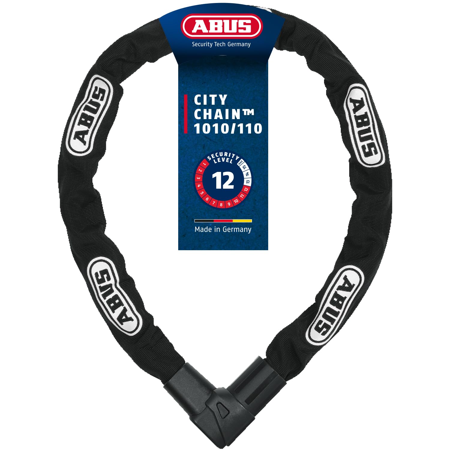 ABUS Kettenschloss CityChain 1010 – Fahrradschloss aus gehärtetem Stahl – ABUS-Sicherheitslevel 12