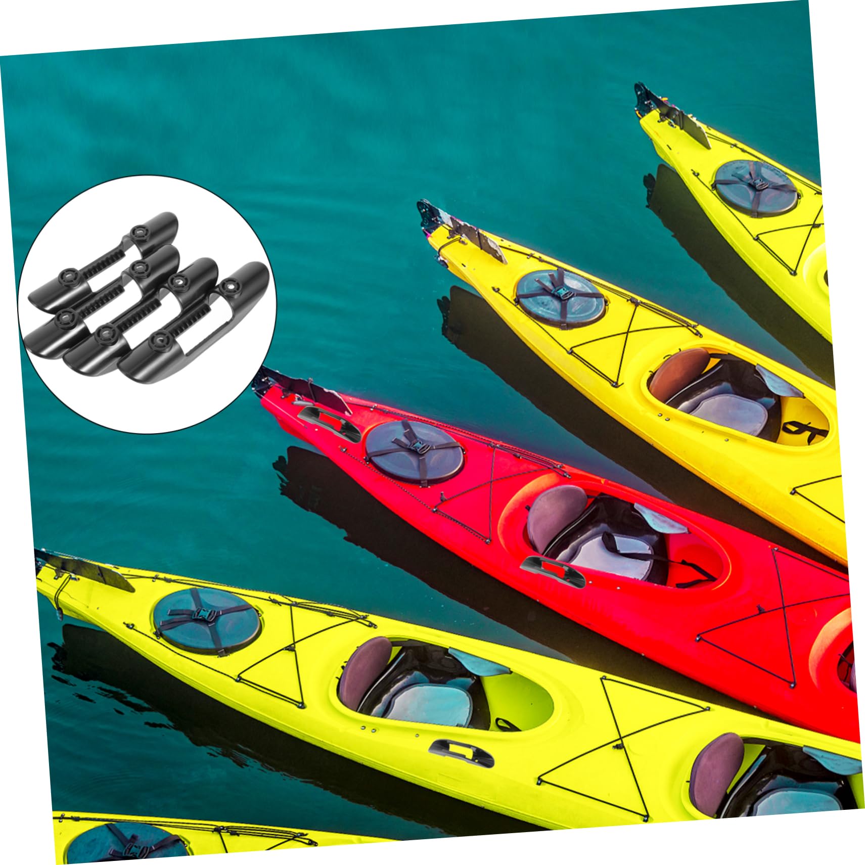 Abaodam Fibbia a Paletta Clip Porta pagaia per Kayak Fermaglio a Paletta Porta pagaia Fisso Clip per pagaia per Canoe Morsetto a Paletta Montato sul Ponte plastica Black