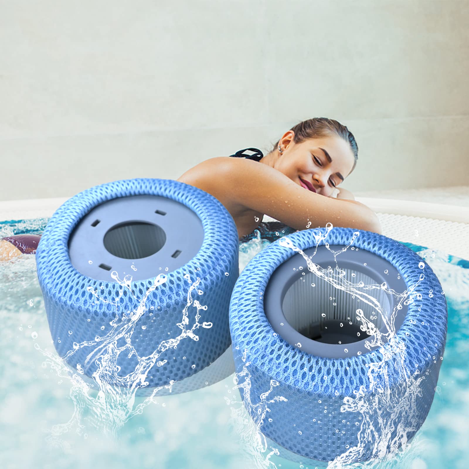 Mscomft 2 pellicole protettive compatibili con filtri idromassaggio, Copertura Protettiva in Rete per Piscina, Accessori per Piscina (Protezione Net)