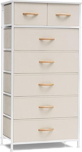 Miniatura 10 de Crestlive Products Torre de almacenamiento vertical para aparador, marco de acero resistente, parte superior de madera, cubos de tela fáciles de