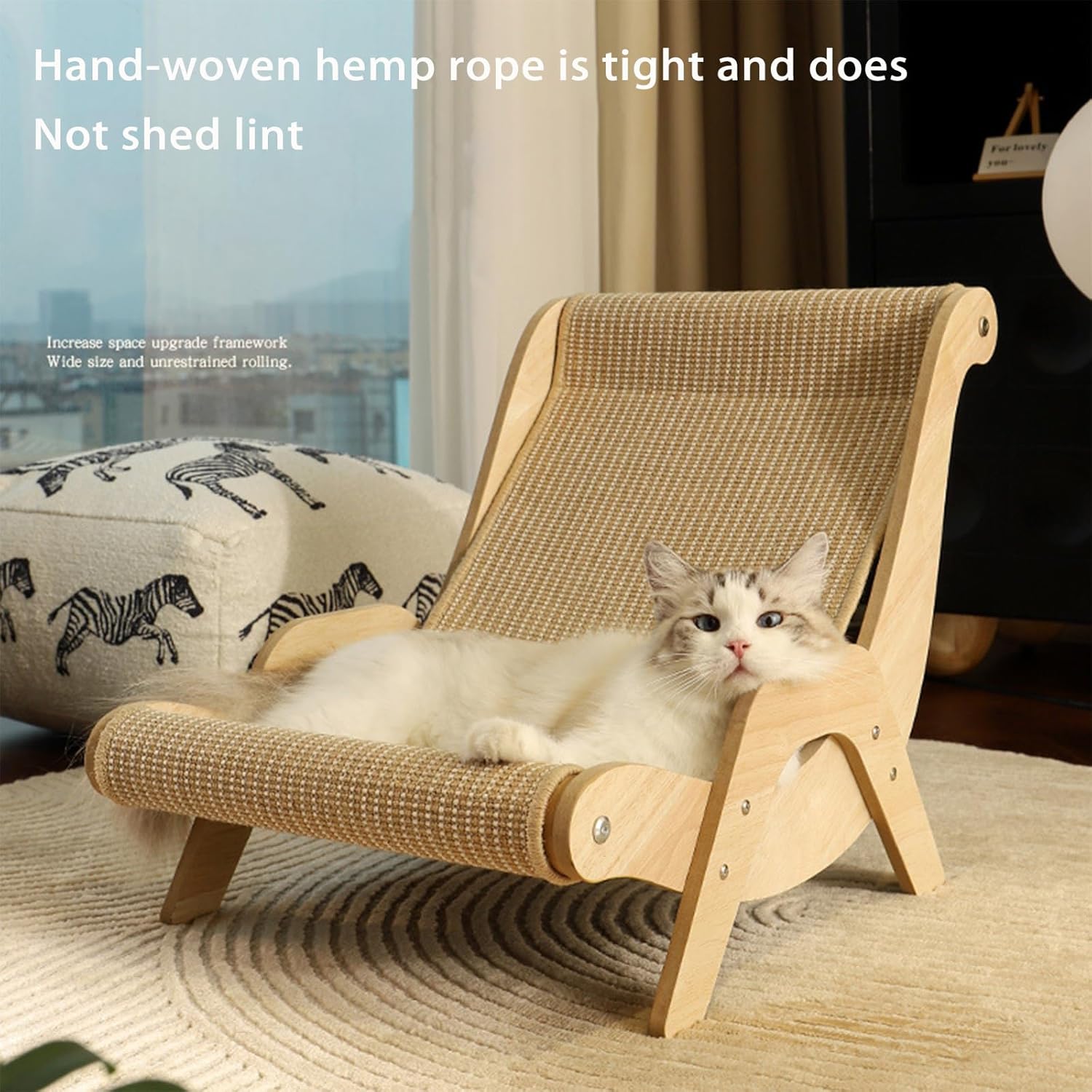 Cat Recliner Scraper Board, 2026 New 2 in 1 Cats Scratcher Bed Scratch Resistant & Low Lint, Wooden Cats Sofa Bed with Replaceable Cat Scratching Suitable for Cats (B)